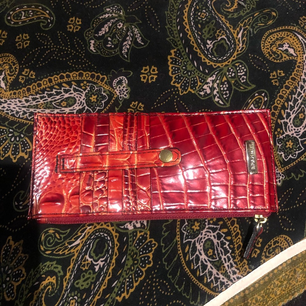 Brahmin LAVA red credit card wallet. Matches listed Brahmin LAVA duxbury bag!